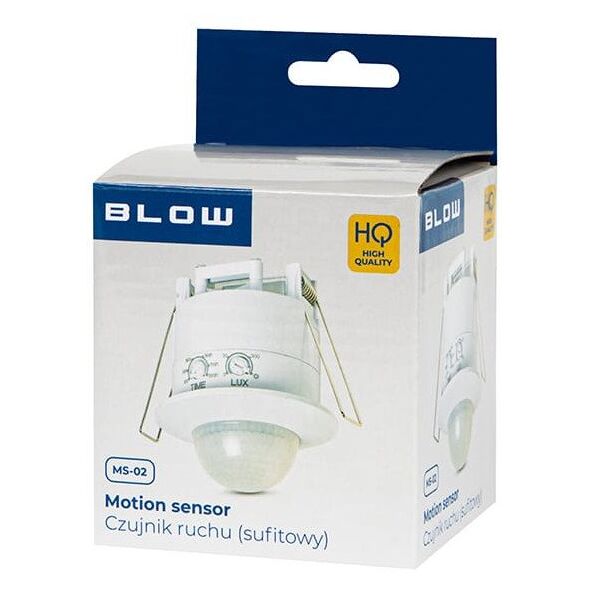 Czujnik ruchu  BLOW MS-02  sufitowy 360 podtynkowy biały