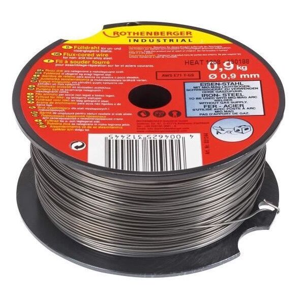 Welding wire ROTHENBERGER, 0.9 mm / 0.9 kg, with flux