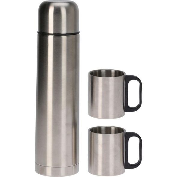 Stainless steel thermos 1L, 2 cups