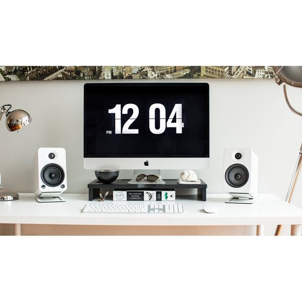 KANTO AUDIO DESKTOP SPEAKER STANDS FOR MIDSIZE SPEAKERS - WHITE (PAIR)