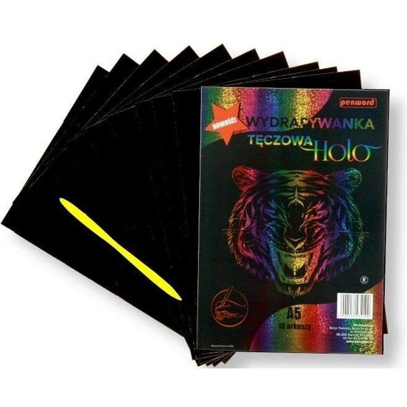 Wydrapywanka hologramowa A5 tęczowa
