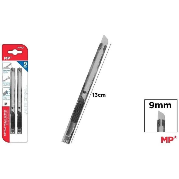 Nóż do papieru wysuwany czarny 9mm 2szt