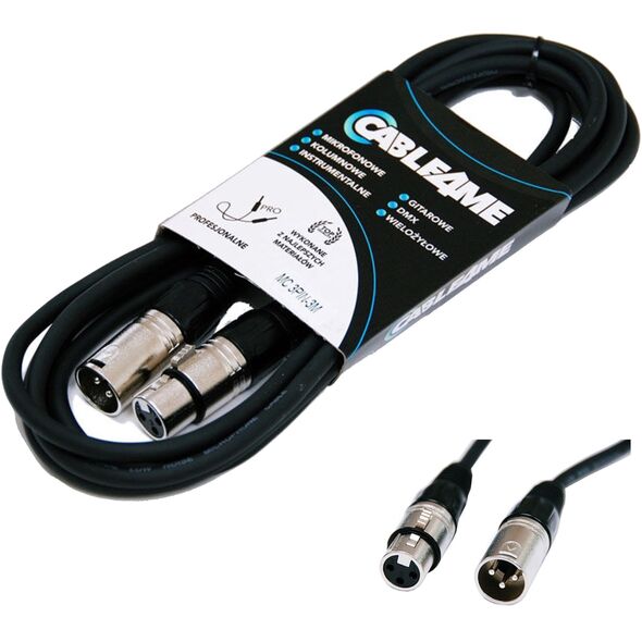 CABLE4ME przewód mikrofonowy sygnałowy XLR/XLR 3m