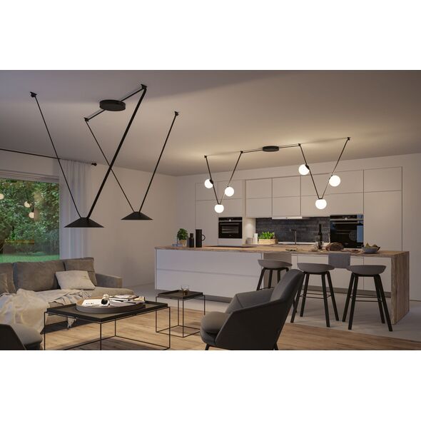 Φωτιστικό σύστημα ULine BALL LED 8W 795lm 3000K 150mm IP20 48V μαύρο / αλουμίνιο