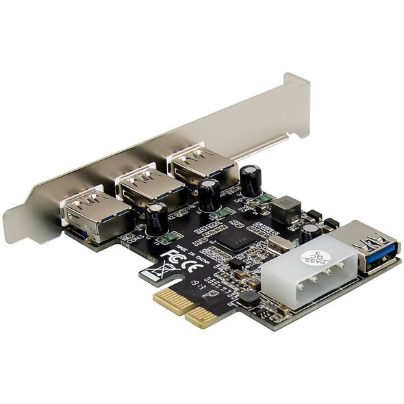 InLine® PCIe Karte, 3x+1x USB 3.2 Gen.1, Molex kompatibler 4-Pin Stromanschluss