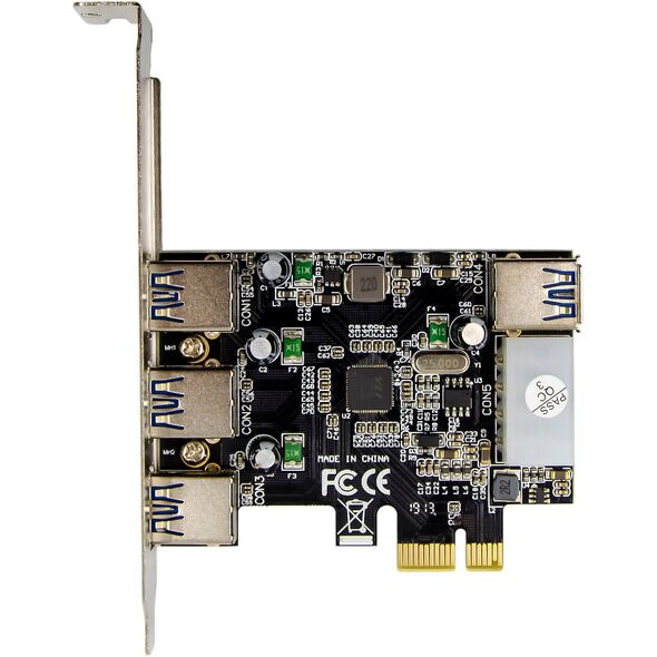 InLine® PCIe Karte, 3x+1x USB 3.2 Gen.1, Molex kompatibler 4-Pin Stromanschluss