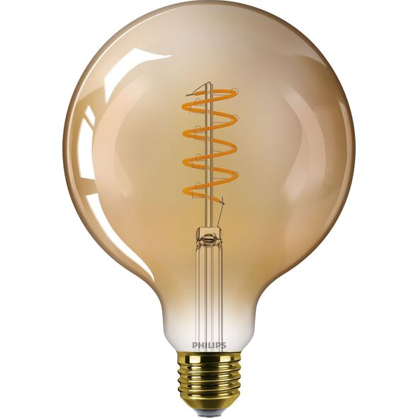 Decorative LED bulb PHILIPS Classic Gold, G120, 7 W, E27, 630 lm, 2000K