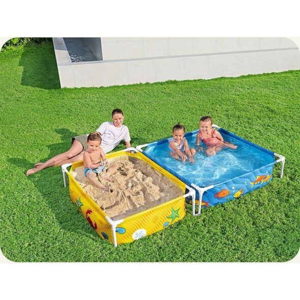 Bestway Basen ogrodowy stelażowy dla dzieci z piaskownicą 213 x 112 x 30,5 cm Bestway 561CF