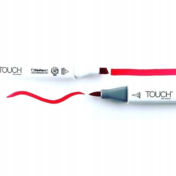 Touch Brush Marker 12stk pastel farver, pensel + medium kantet spids