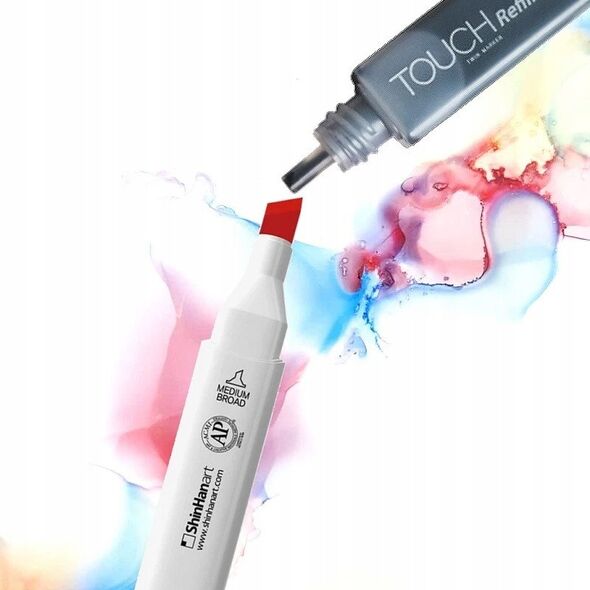 Touch Brush Marker 12stk pastel farver, pensel + medium kantet spids