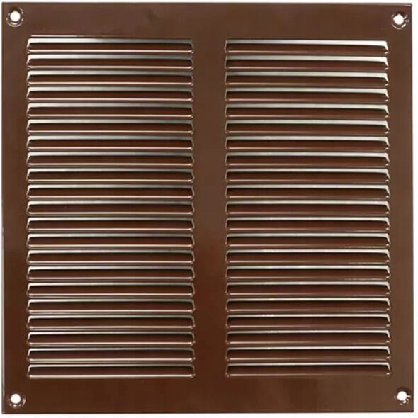 Metal ventilation grille MR2020B, 200 x 200 mm, brown.