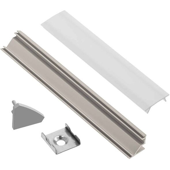 Profile for LED strips EUROLIGHT AL-C2-G, aluminum, angular, gray, anodized, 2m