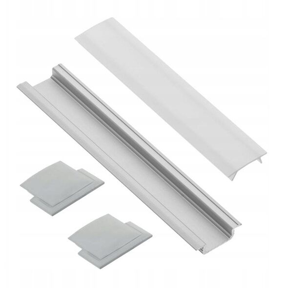 LED strip profile set 2 m, straight, millable