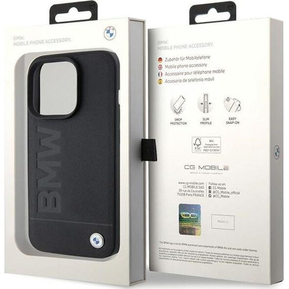 BMW BMW Leather Hot Stamp - Etui iPhone 15 Pro Max (czarny)