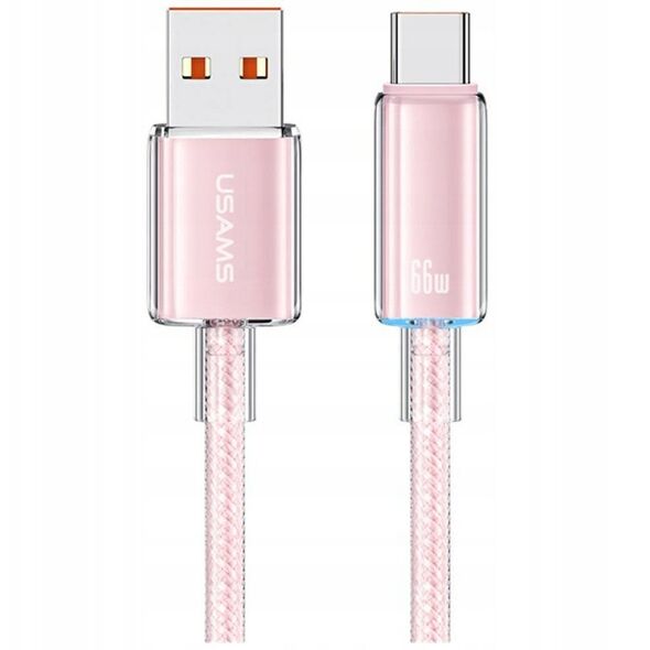 Kabel USAMS Cloud Series US-SJ658 6A     USB-A do USB-C 1,2m różowy