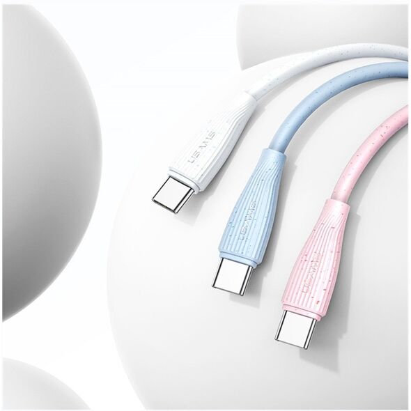 Kabel USAMS Green Series SJ714 18W 3A    USB-A do USB-C 1m różowy