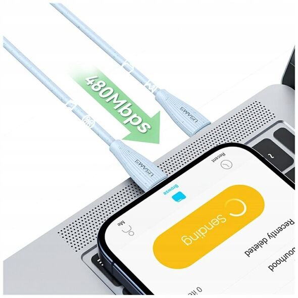 Kabel USAMS Green Series SJ717 30W USB-C do Lightning 1m różowy