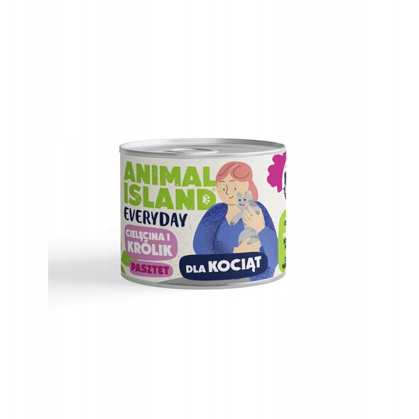 ANIMAL ISLAND cielęcina/królik dla kociąt 185g