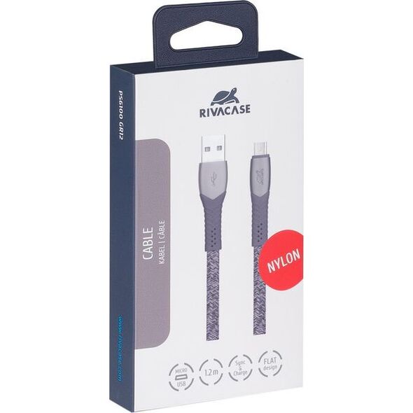 Kabel USB RivaCase USB-A - USB-C 1.2 m Szary (PS 6102 GR12)