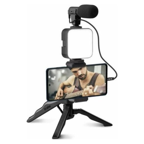 Statyw SBS Mobile SBS Tripod bezprzewodowy ze swiatlem LED i mikrofonem