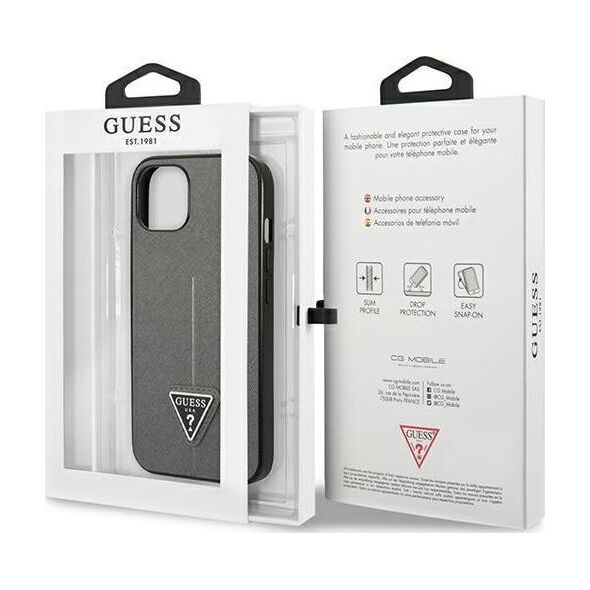Guess Guess GUHCP13MPSATLG iPhone 13 6,1" srebrny/silver hardcase SaffianoTriangle Logo