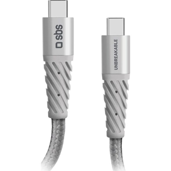 Kabel USB SBS Mobile USB-C - USB-C 1.5 m Srebrny (TECABLEUNRELTCCK)