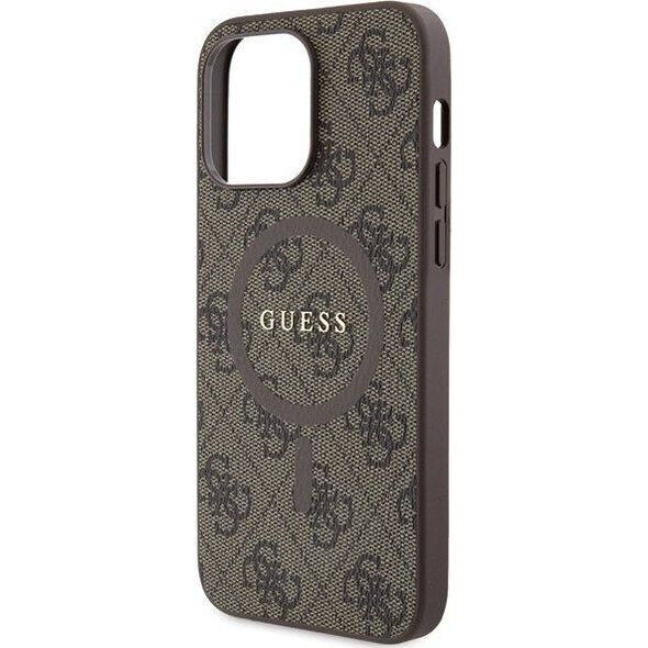 Guess Guess GUHMP14XG4GFRW iPhone 14 Pro Max 6.7" brązowy/brown hardcase 4G Collection Leather Metal Logo MagSafe