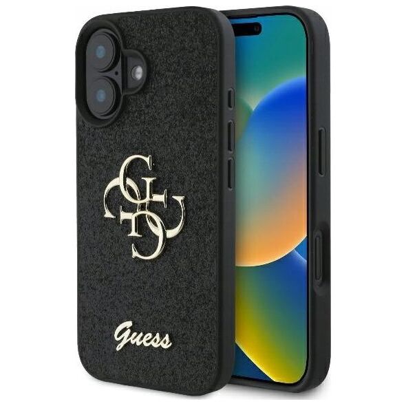 Guess Guess GUHCP16MHG4SGK iPhone 16 Plus 6.7" czarny/black hardcase Fixed Glitter Big 4G