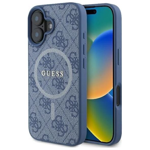 Guess Guess GUHMP16SG4GFRB iPhone 16 6.1" niebieski/blue hardcase 4G Ring Classic Logo MagSafe