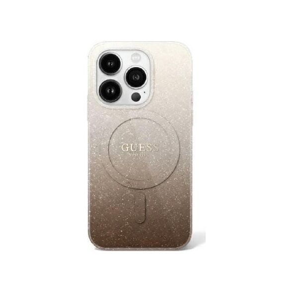 Guess Guess GUHMP16LHGRCELW iPhone 16 Pro 6.3" brązowy/brown hardcase IML Glitter Gradient MagSafe