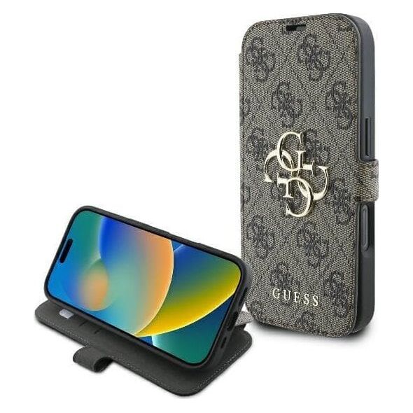 Guess Guess GUBKP16X4GMGBR iPhone 16 Pro Max 6.9" brązowy/brown book 4G Metal Logo