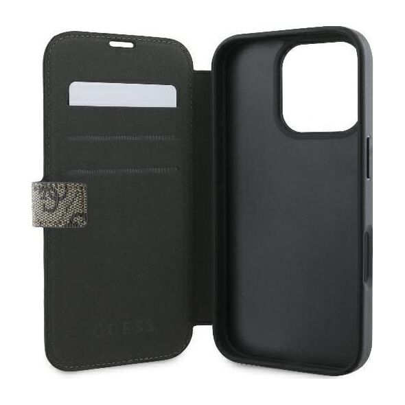 Guess Guess GUBKP16X4GMGBR iPhone 16 Pro Max 6.9" brązowy/brown book 4G Metal Logo