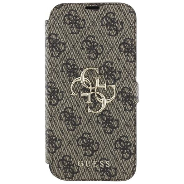 Guess Guess GUBKP16X4GMGBR iPhone 16 Pro Max 6.9" brązowy/brown book 4G Metal Logo