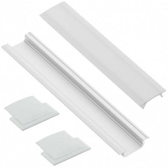LED strip profile set PTV, straight, millable, white, 2 m