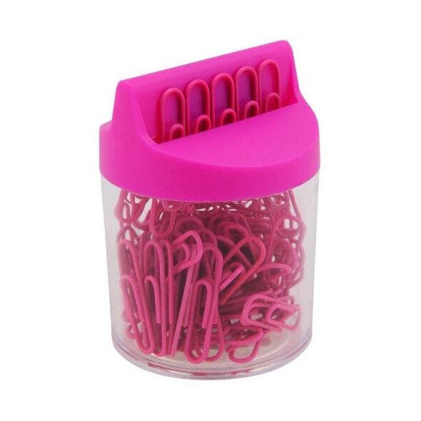 Victory Office Product Στρογγυλοί συνδετήρες 28mm VICTORY OFFICE PRODUCTS 6028M100-095 νέον ροζ μεταλλικοί με επικάλυψη σε μαγνητικό δοχείο 100τμχ