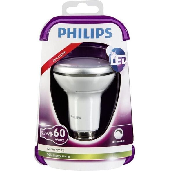 Philips Żarówka LED E27 DIM, 5.7W (60W), ciepła biała, 420 lm (78541500)