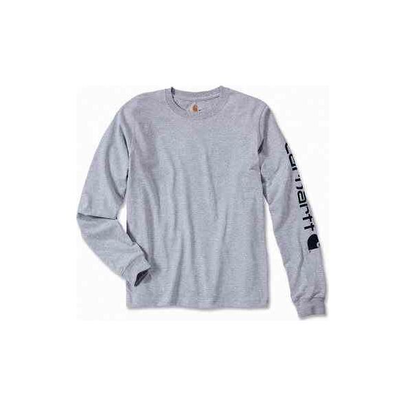 Carhartt Koszulka Carhartt Logo Long Sleeve Grey