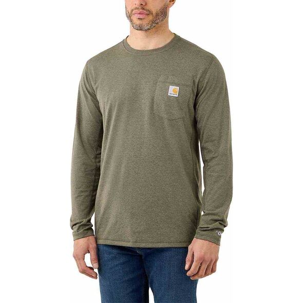 Carhartt Koszulka Carhartt Force Midweight Pocket LS Basil