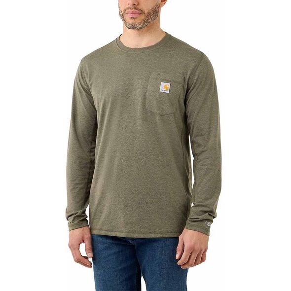 Carhartt Koszulka Carhartt Force Midweight Pocket LS Basil