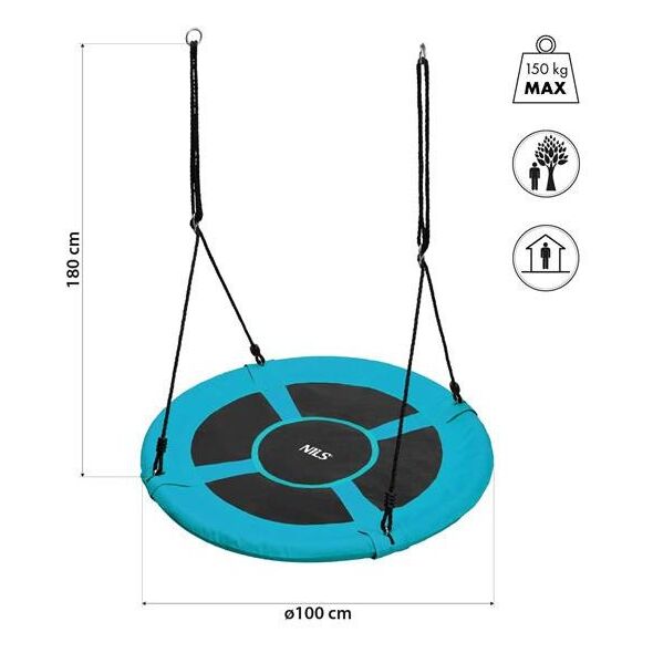 NB5031 BOCIANIE GNIAZDO HUŚTAWKA TURKUS ŚR.100 CM NILS