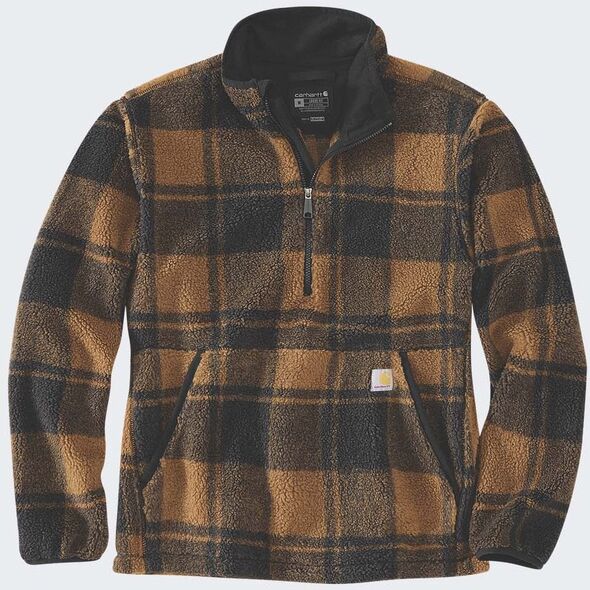 Polar Carhartt Fleece Pullover BrownBlack Plaid