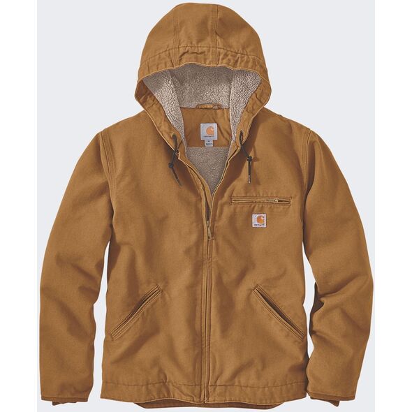 Kurtka Carhartt Washed Duck Sherpa Lined Brown