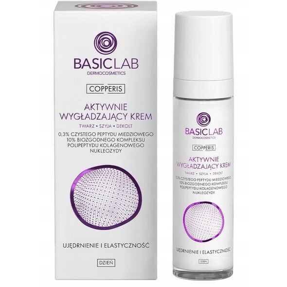 BASICLAB_Copperis ενεργά λειαντική κρέμα ημέρας για το πρόσωπο 0,3% καθαρού πεπτιδίου χαλκού Σύσφιξη και Ελαστικότητα 50ml