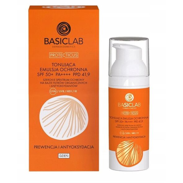 Βασική προστατευτική γαλάκτωμα με χρώμα SPF 50+ Πρόληψη και Αντιοξειδωτική δράση 50ml