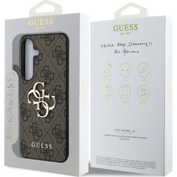 Guess Big 4G Logo Classic Logo Case for Samsung Galaxy S25 Plus Brown