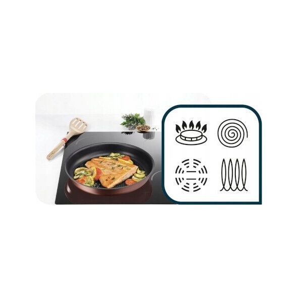 TEFAL Frying Pan L7600453 Ingenio Eco Respect Frying  Diameter 24 cm  Suitable for induction hob  Removable handle  Copper
