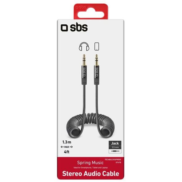 SBS 3.5mm - 3.5mm σπειροειδές σκούρο γκρι - Καλώδιο