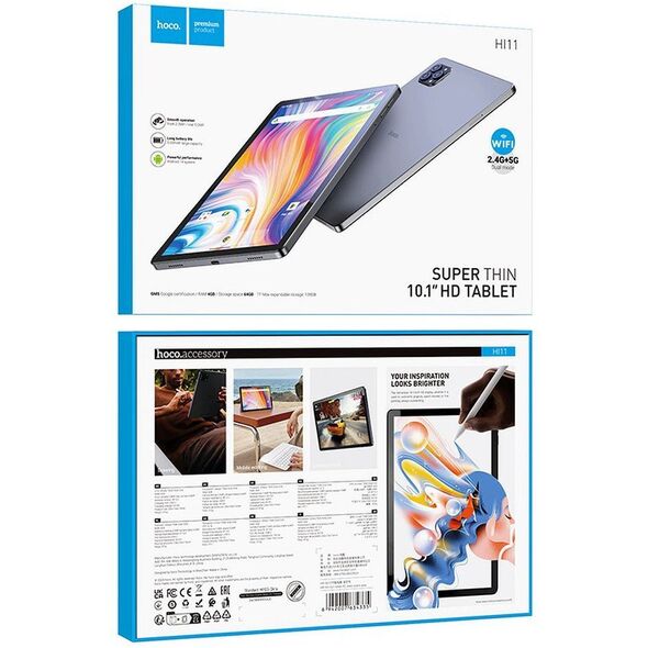 HOCO tablet 10,1" 4GB / 64GB HD Android 14 HI11 γκρι