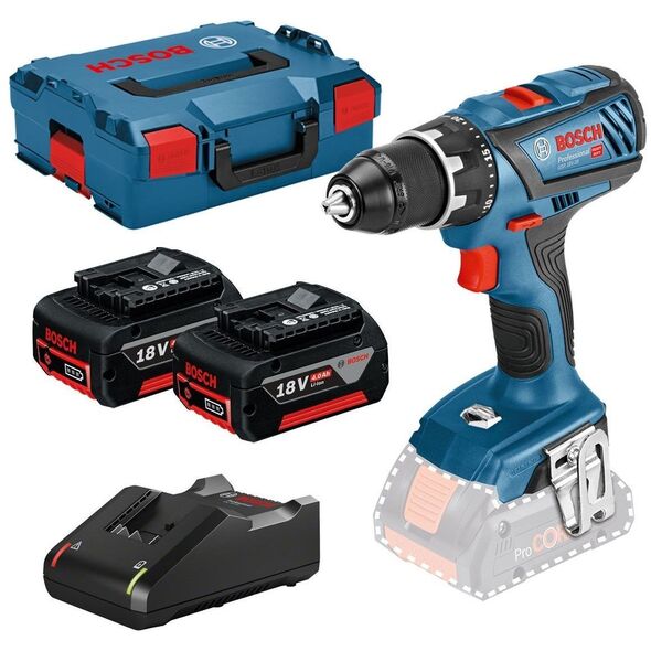 Επαναφορτιζόμενο δράπανο BOSCH Professional GSR 18V-28, 2 x 18V, μπαταρίες 4.0 Ah, φορτιστής,