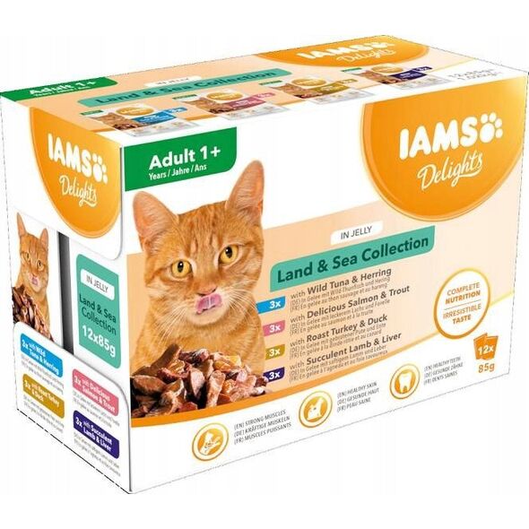 Iams Cat Adult Land & Sea collection in Jelly 12x85g